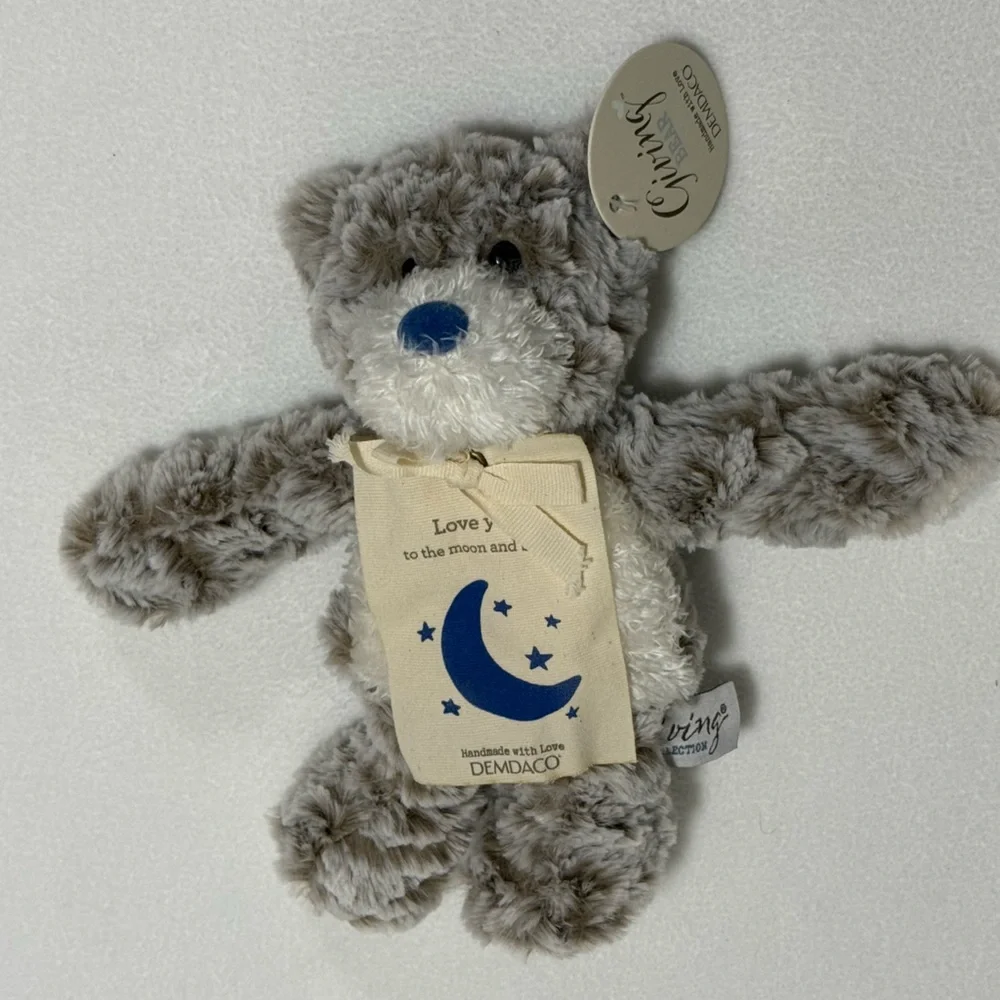 Demdaco Giving Collection Gray and Cream Plush Bear - NWT